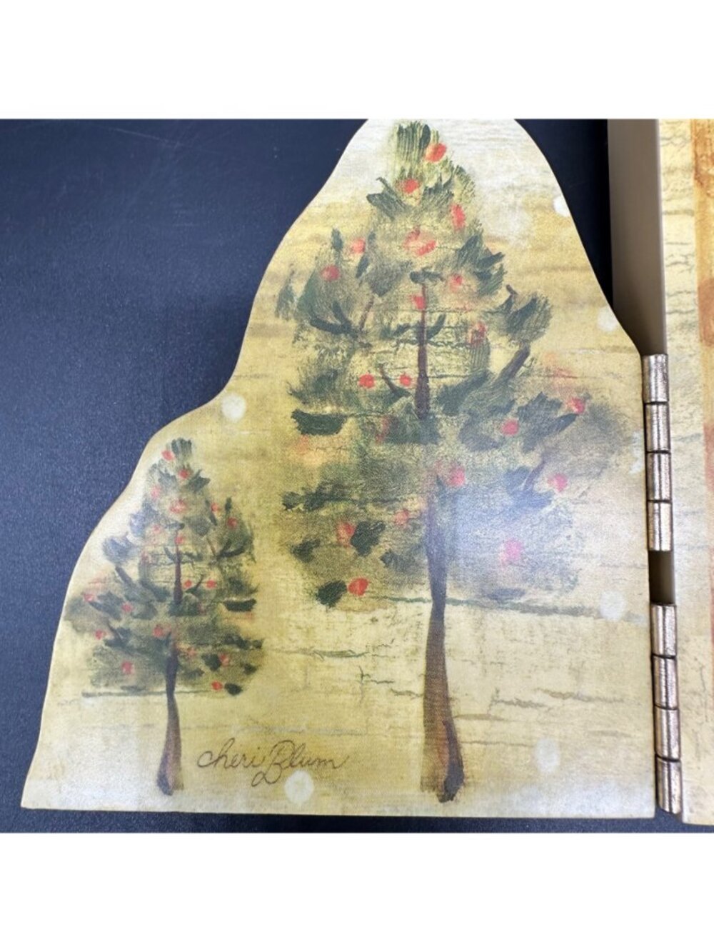 Vintage Holidays Hinged Picture Frame Cheri Blum Target Christmas Tree 5x3.5 - Picture 6 of 8